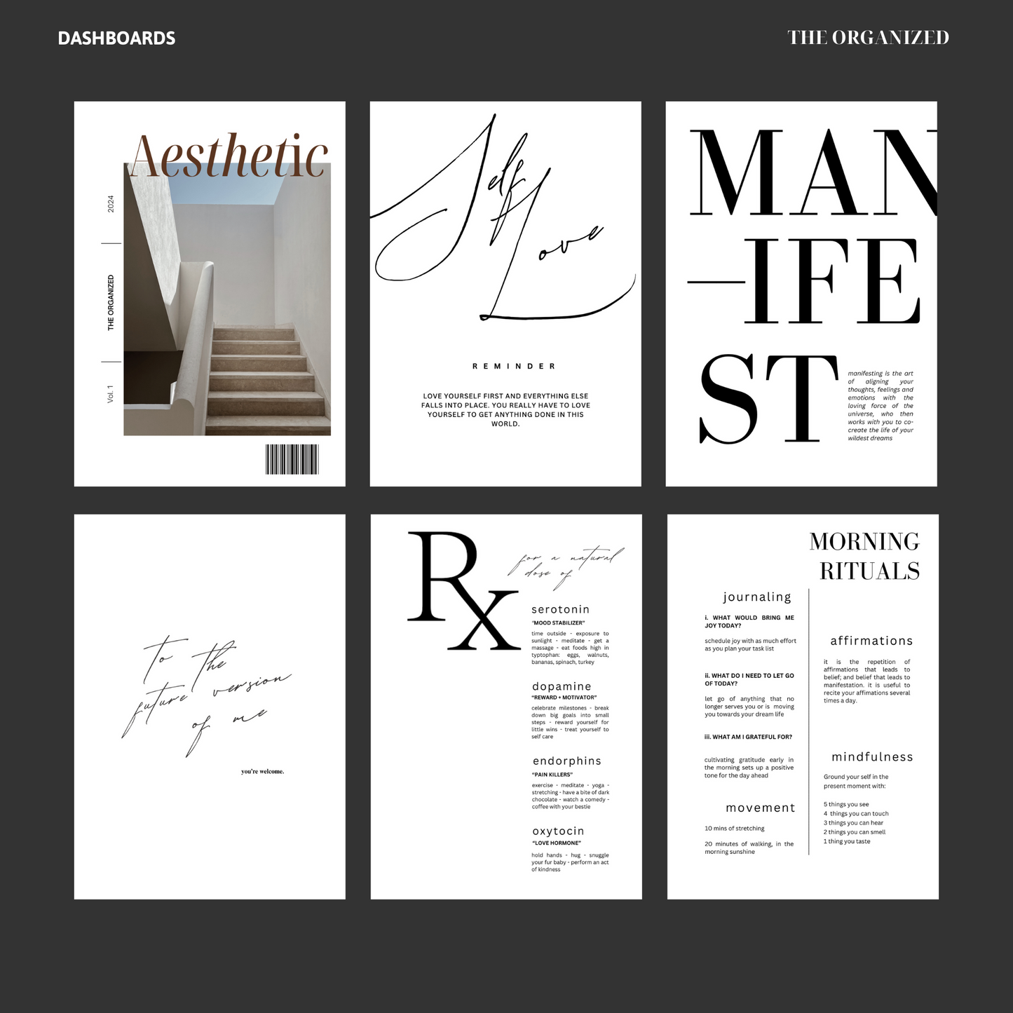 Aesthetic dashboards (set of 6)