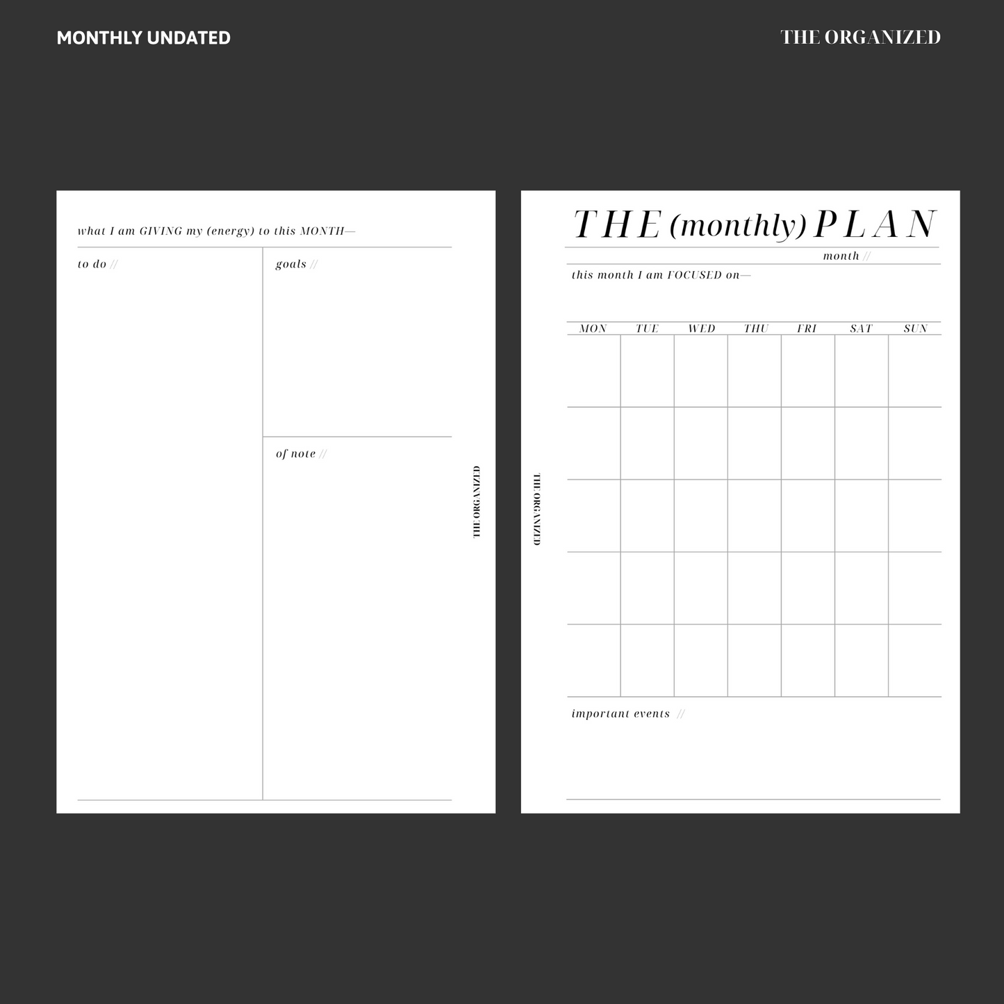 A5 Monthly overview (undated)