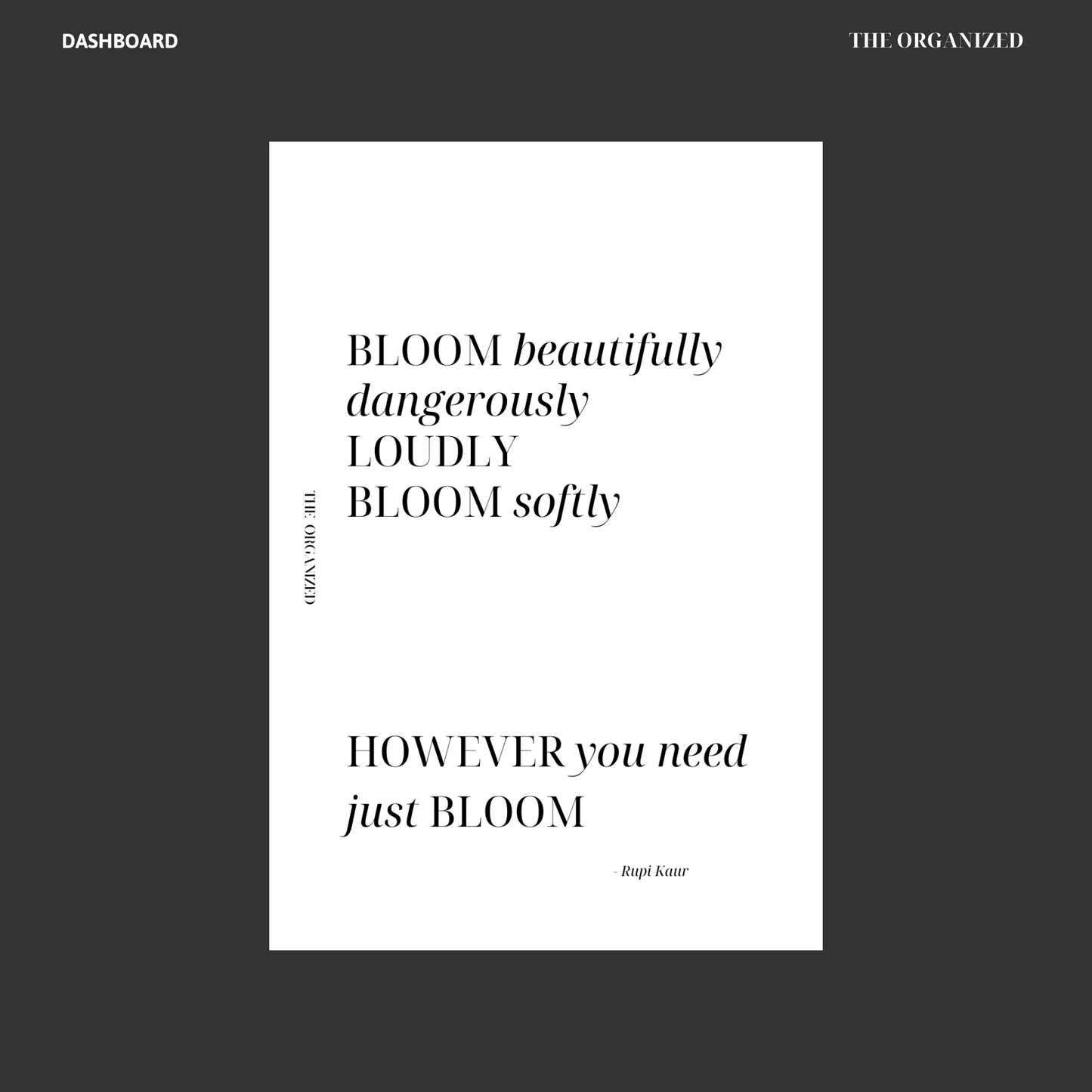 A5 | être en fleur dashboard