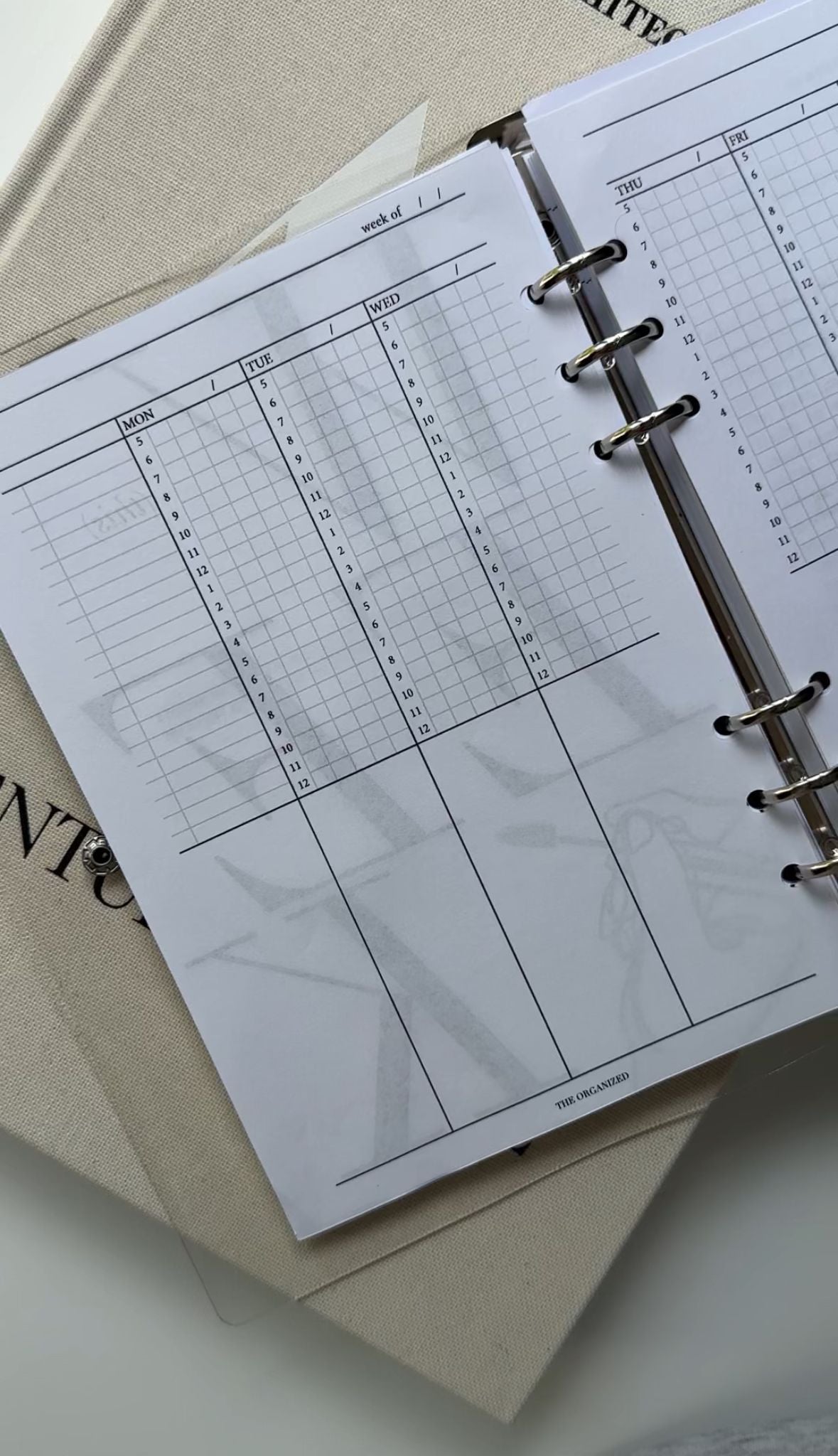 Weekly schedule planner inserts (vertical) | Monday start